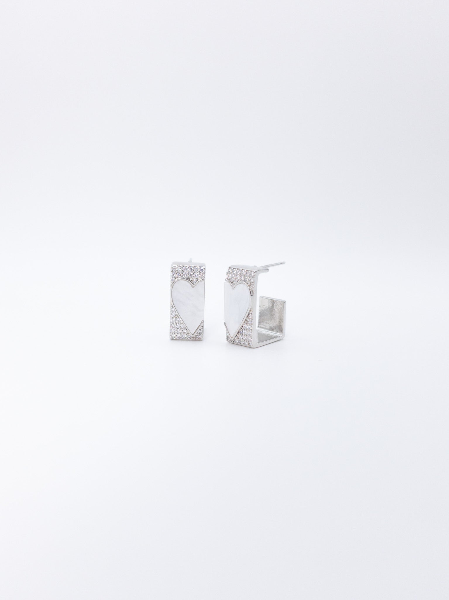 Heart Rectangle Stud Earrings