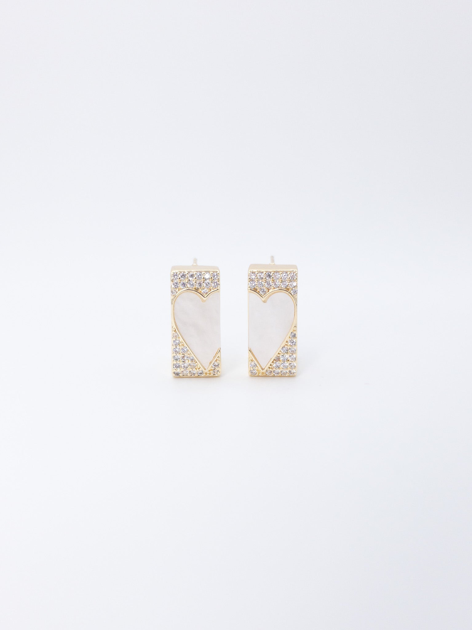 Heart Rectangle Stud Earrings